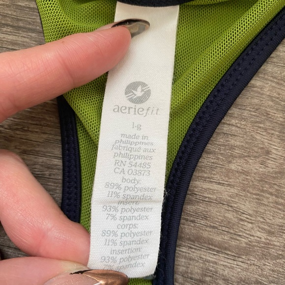 Aerie y2k vintage workout tank top and yoga pants navy blue w/ green detail - Picture 5 of 16